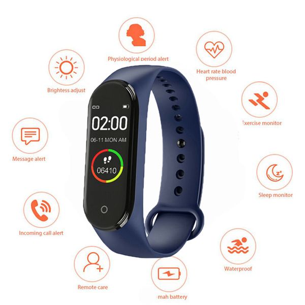 fashion smart new m4 watch heart rate monitor men and women multi-function multi-language health bracelet, Slivery;brown
fashion smart new m4 watch heart rate monitor men and women multi-function multi-language health bracelet, Slivery;brown