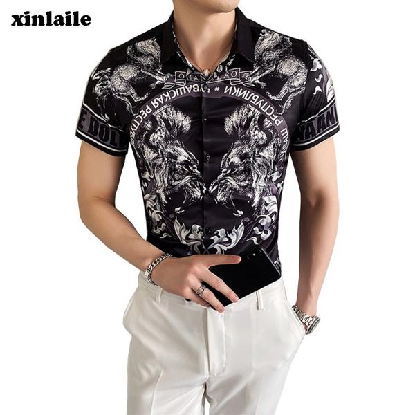 new style shirt men's flower shirt korean style slim banquet dress fashion summer short sleeve digital printing men's 4xl, White;black
new style shirt men's flower shirt korean style slim banquet dress fashion summer short sleeve digital printing men's 4xl, White;black