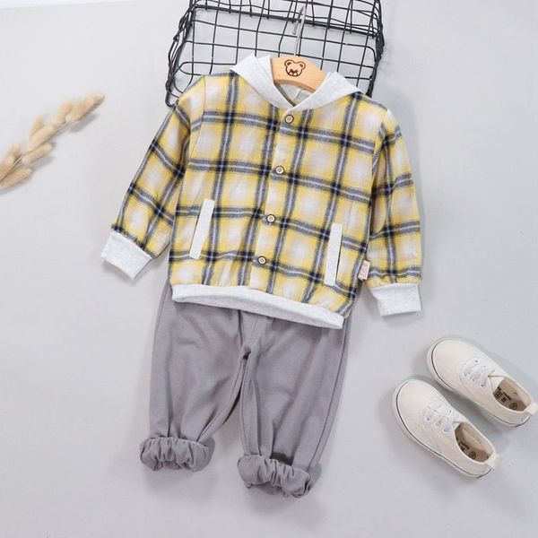 autumn baby boys clothes casual long sleeve plaid hoodie jacket coat +pants trouser 2pcs costume set fashion, White
autumn baby boys clothes casual long sleeve plaid hoodie jacket coat +pants trouser 2pcs costume set fashion, White