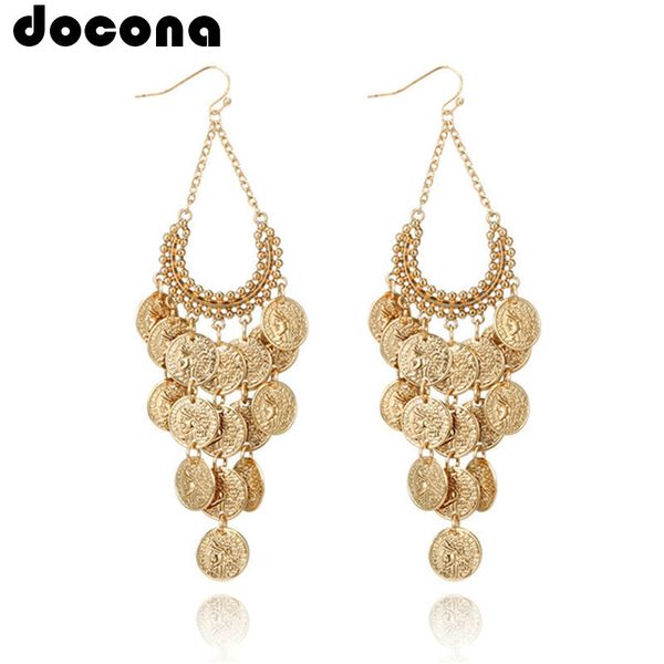 docona gypsy gold color hollow leaf coin pendant earrings for women metal long tassel drop dangle earring pendientes 6643, Silver
docona gypsy gold color hollow leaf coin pendant earrings for women metal long tassel drop dangle earring pendientes 6643, Silver