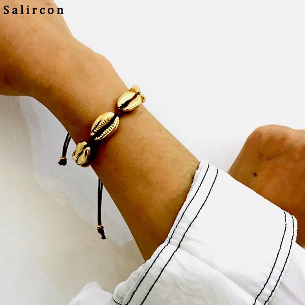 salircon charm bracelet shell fashion delicate gold silver color metal shell punk cowrie chain bracelet women jewelry 2019, Black
salircon charm bracelet shell fashion delicate gold silver color metal shell punk cowrie chain bracelet women jewelry 2019, Black