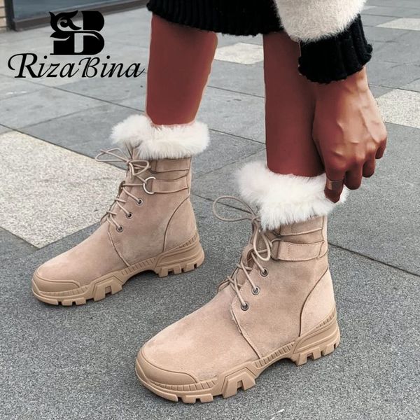 rizabina genuine leather fashion women ankle boots keep warm round toe flats snow boots plush fur shoes women size 35-39, Black
rizabina genuine leather fashion women ankle boots keep warm round toe flats snow boots plush fur shoes women size 35-39, Black