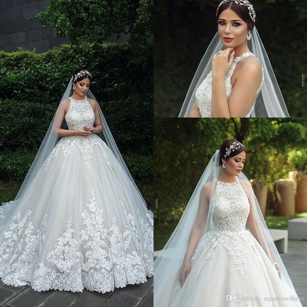luxury arabic crew neck lace wedding dresses 2020 tulle applique beaded hollow sweep train wedding bridal gowns robes de mariée, White
luxury arabic crew neck lace wedding dresses 2020 tulle applique beaded hollow sweep train wedding bridal gowns robes de mariée, White