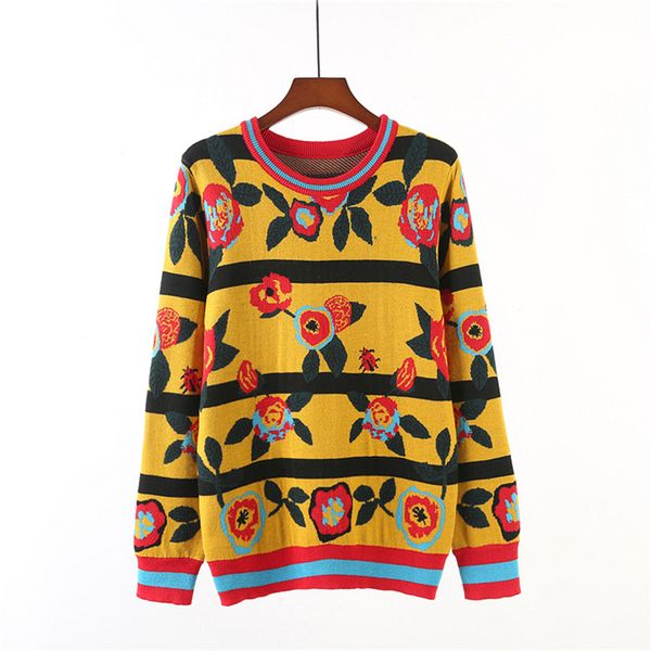 2019 new luxury women designer sweaters contrast color flower sweater women round neck pullover embroidered long-sleeved sweater, White;black
2019 new luxury women designer sweaters contrast color flower sweater women round neck pullover embroidered long-sleeved sweater, White;black