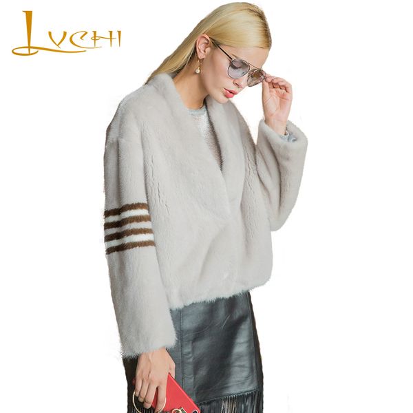 lvchi winter long sleeve striped copenhagen mink coat real fur import swan velvet natural fur v-neck women's short mink coat, Black
lvchi winter long sleeve striped copenhagen mink coat real fur import swan velvet natural fur v-neck women's short mink coat, Black