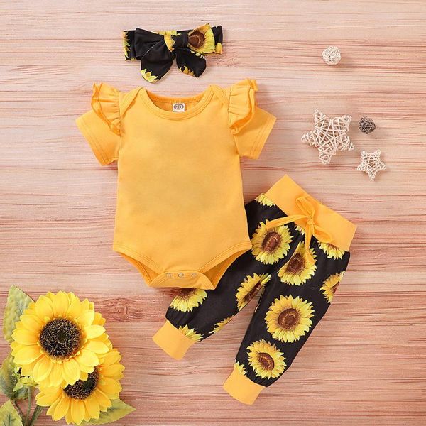 2020 baby summer clothing infant toddler baby girls sets short sleeve letter print romper bodysuit+sunflower pants cotton outfit, White
2020 baby summer clothing infant toddler baby girls sets short sleeve letter print romper bodysuit+sunflower pants cotton outfit, White