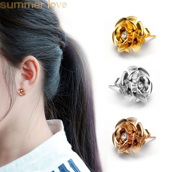 crystal rose gold plated stud earrings - hypoallergenic stainless steel design for romantic jewelry lovers, Golden;silver
crystal rose gold plated stud earrings - hypoallergenic stainless steel design for romantic jewelry lovers, Golden;silver
