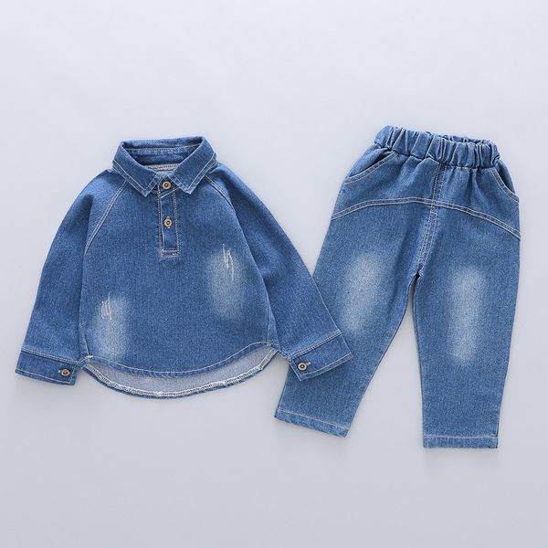 2019 explosion models europe and the united states autumn explosion children's clothing boys shirt denim pants fashion two-piece, White
2019 explosion models europe and the united states autumn explosion children's clothing boys shirt denim pants fashion two-piece, White