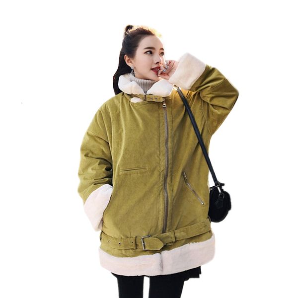2018 women winter new thick flocking parkas female fashion turn down collar long sleeve coats casual loose corduroy jackets z324, Black
2018 women winter new thick flocking parkas female fashion turn down collar long sleeve coats casual loose corduroy jackets z324, Black