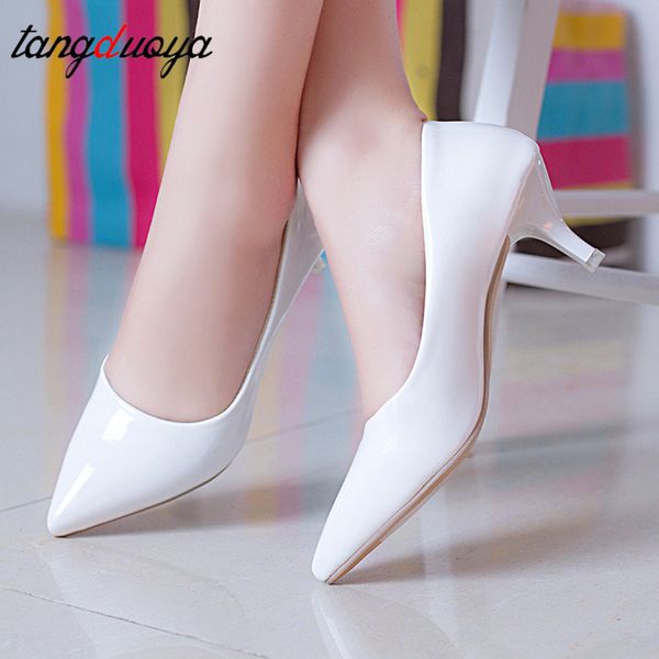 2019 autumn fashion woman shoes pointed fine with heels shallow mouth high heels patent leather summer pumps shoes mujer 6cm, Black
2019 autumn fashion woman shoes pointed fine with heels shallow mouth high heels patent leather summer pumps shoes mujer 6cm, Black