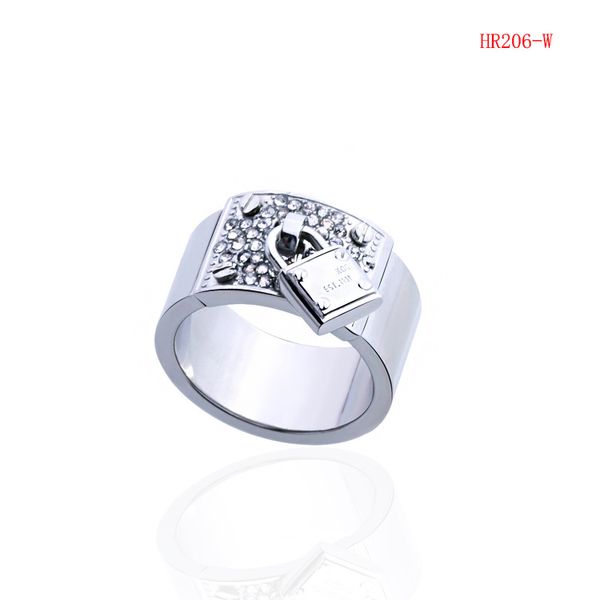stainless steel jewelry mud drilling and hanging lock design ring wedding rings luxury designer jewelry women diamond engagement rings, Silver