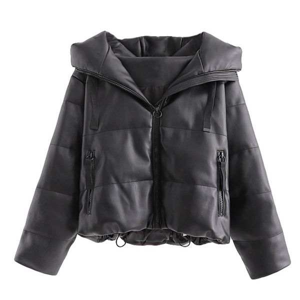 trendy women winter faux leather zipper pockets cotton padded short warm coat pull femme nouveaute 2019 women coat jackets, Black
trendy women winter faux leather zipper pockets cotton padded short warm coat pull femme nouveaute 2019 women coat jackets, Black