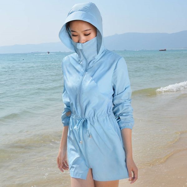 2019 sunscreen sunscreen clothes women's medium and long uv-proof summer coat thin long-sleeved beach clothes, White;black
2019 sunscreen sunscreen clothes women's medium and long uv-proof summer coat thin long-sleeved beach clothes, White;black