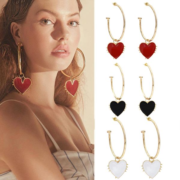 hoop & huggie bohemian red love heart pendant earrings for women big circle c shape cross gold color endless party jewelry, Golden;silver
hoop & huggie bohemian red love heart pendant earrings for women big circle c shape cross gold color endless party jewelry, Golden;silver