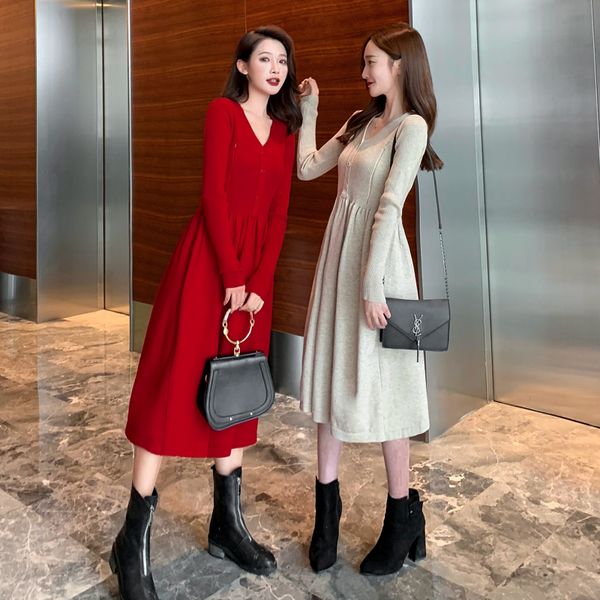 fashion maternity dress autumn winter postnatal breastfeeding v-neck sweater knit core yarn pregnancy + breastfeeding dress, White
fashion maternity dress autumn winter postnatal breastfeeding v-neck sweater knit core yarn pregnancy + breastfeeding dress, White