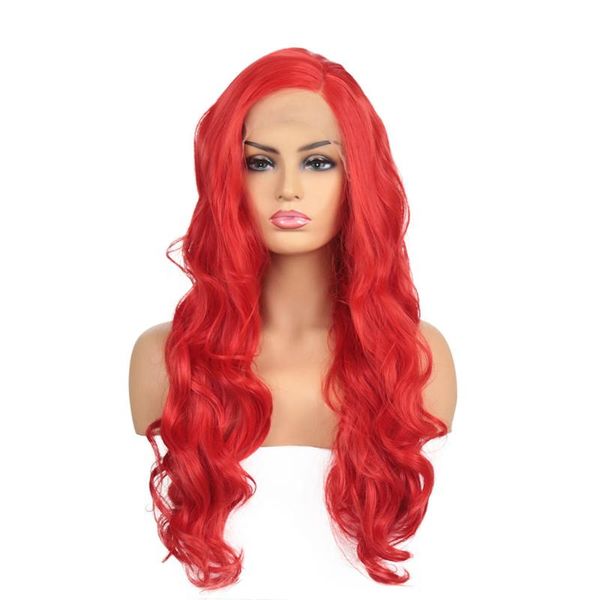 aimeya red long body wave side part wig synthetic lace front wigs for women half hand tied glueless daily wear ladies wigs, Black
aimeya red long body wave side part wig synthetic lace front wigs for women half hand tied glueless daily wear ladies wigs, Black