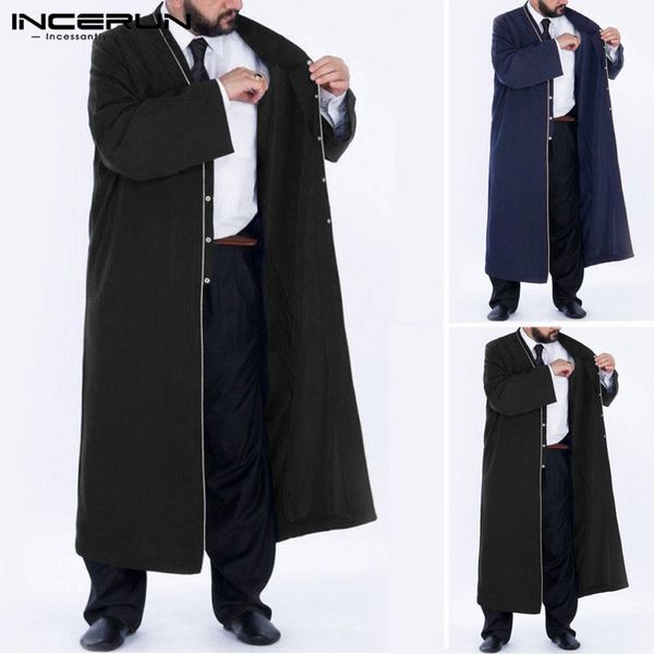 incerun muslim v-neck warm solid color men long coat trench long sleeve casual kaftan loose button down autumn trench abrigos, Tan;black
incerun muslim v-neck warm solid color men long coat trench long sleeve casual kaftan loose button down autumn trench abrigos, Tan;black