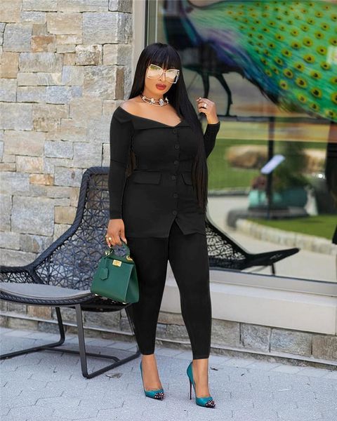 wholesale- blazer 2 piece set pant long sleeve outwear business suit fall slash neck coat leggings tights pants bodycon fashion casual 1026, Black;blue 
wholesale- blazer 2 piece set pant long sleeve outwear business suit fall slash neck coat leggings tights pants bodycon fashion casual 1026, Black;blue