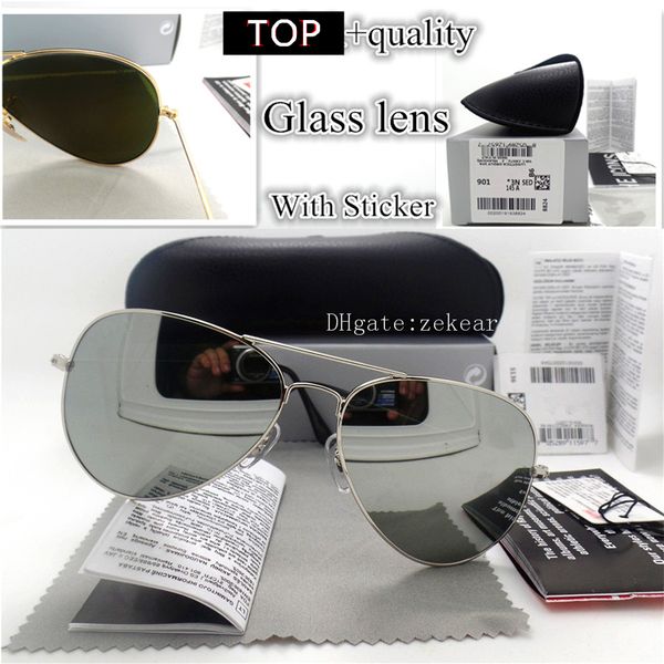 tempered glass lens luxury men women sunglasses uv400 brand eyewear plate mirror vintage driver goggles pilot with box case, White;black
tempered glass lens luxury men women sunglasses uv400 brand eyewear plate mirror vintage driver goggles pilot with box case, White;black
