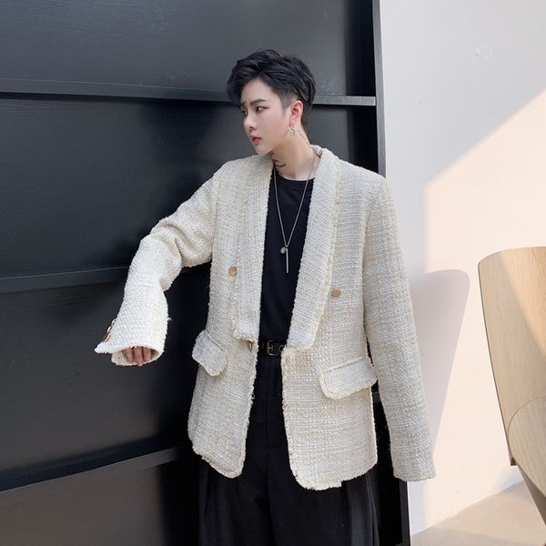 male streetwear vintage blazer coat stage clothes men autumn winter slim fit sequin shining casual suit jacket outerwear, White;black
male streetwear vintage blazer coat stage clothes men autumn winter slim fit sequin shining casual suit jacket outerwear, White;black