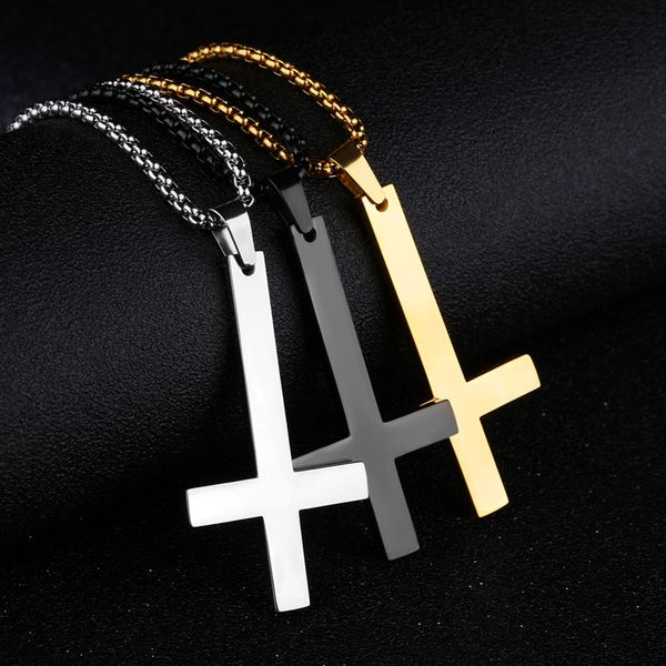men inverted cross pendant necklace stainless steel chain link necklaces jewelry ik88, Silver
men inverted cross pendant necklace stainless steel chain link necklaces jewelry ik88, Silver
