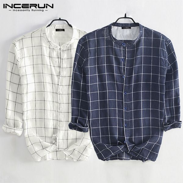 incerun fashion long sleeve mens plaid shirt stand collar chic button streetwear blouse camisa casual brand shirts autumn s-5xl, White;black
incerun fashion long sleeve mens plaid shirt stand collar chic button streetwear blouse camisa casual brand shirts autumn s-5xl, White;black