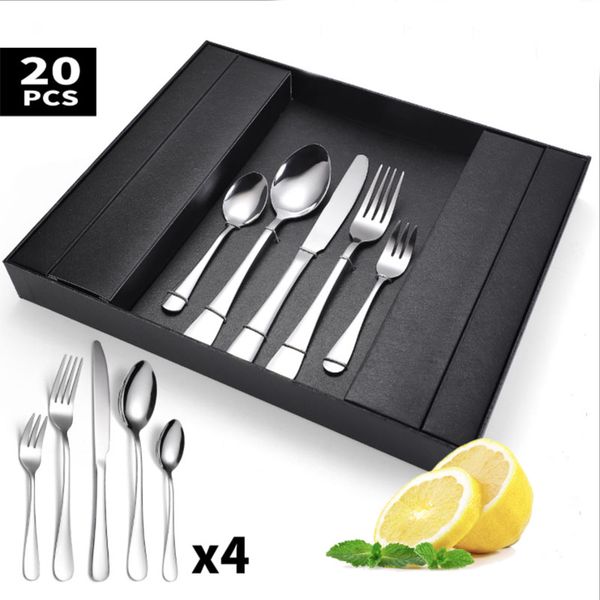 smooth circle design handle 20 pieces knife fork spoon stainless steel cutlery gift box packing tableware popular colors flatware
smooth circle design handle 20 pieces knife fork spoon stainless steel cutlery gift box packing tableware popular colors flatware