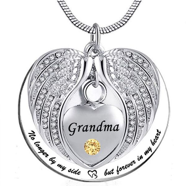 no longer by my side but forever in my heart grandma cremation ashes urn pendant stainless steel waterproof necklace, Silver
no longer by my side but forever in my heart grandma cremation ashes urn pendant stainless steel waterproof necklace, Silver