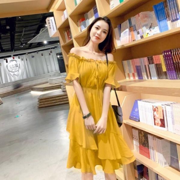 women take off their shoulder pure color daily dress party ladies fashion irregular ruffled dress sleeve of cultivate, Black;gray
women take off their shoulder pure color daily dress party ladies fashion irregular ruffled dress sleeve of cultivate, Black;gray