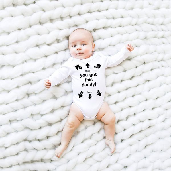 you got this daddy baby romper newborn infant girls boy long sleeve funny cool dad cotton rompers jumpsuit outfit father gift, White
you got this daddy baby romper newborn infant girls boy long sleeve funny cool dad cotton rompers jumpsuit outfit father gift, White
