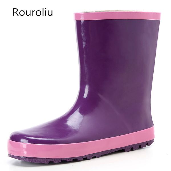 rouroliu women fashion non-slip hard-wearing mid-calf rubber rainboots flat heel waterproof water shoes wellies woman rb227, Black
rouroliu women fashion non-slip hard-wearing mid-calf rubber rainboots flat heel waterproof water shoes wellies woman rb227, Black