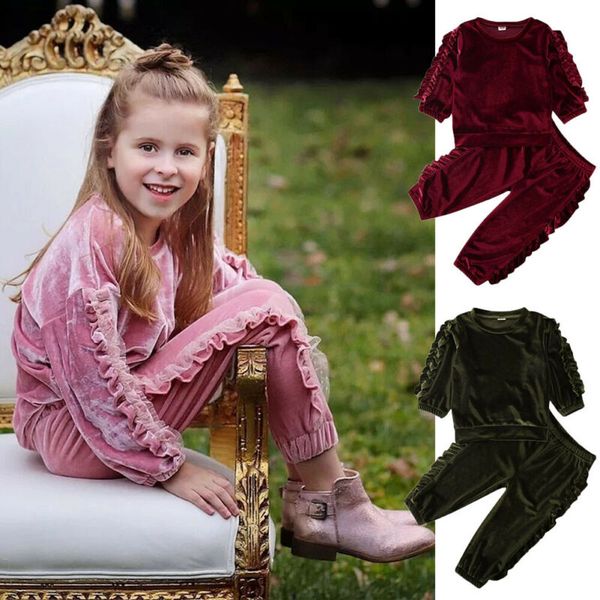 long sleeve ruffles style cotton clothes set 2020 fashion toddler kid girls velvet pants outfit clothes set, White
long sleeve ruffles style cotton clothes set 2020 fashion toddler kid girls velvet pants outfit clothes set, White