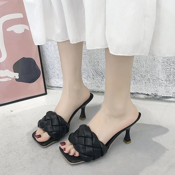 dropshipping woman quality leather knit slippers casual shoes women weave slippers square head open toe high heels sandals, Black
dropshipping woman quality leather knit slippers casual shoes women weave slippers square head open toe high heels sandals, Black
