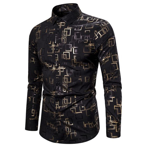 men's casual shirts mens black bronzing button down dress wedding prom camisa masculina 2021 brand long sleeve nightclub party shirt fo, White;black
men's casual shirts mens black bronzing button down dress wedding prom camisa masculina 2021 brand long sleeve nightclub party shirt fo, White;black