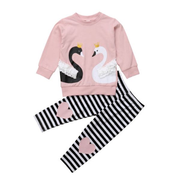 swan ребёнки outfit top футболка + брюки набор малышей осень одежда tracksuit размер 2-6t, White
swan ребёнки outfit top футболка + брюки набор малышей осень одежда tracksuit размер 2-6t, White