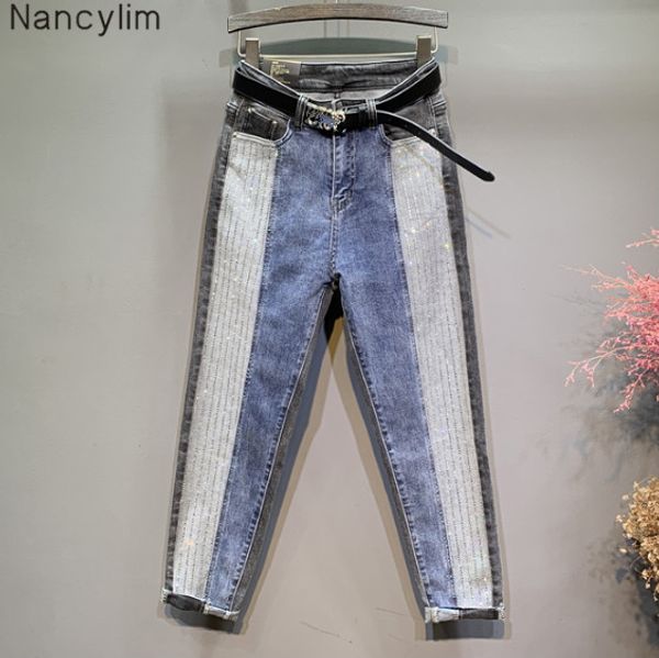 jeans women's 2020 spring autumn new hit color heavy industry drilling loose-fit straight-cut dad pants female jeans pants, Blue
jeans women's 2020 spring autumn new hit color heavy industry drilling loose-fit straight-cut dad pants female jeans pants, Blue
