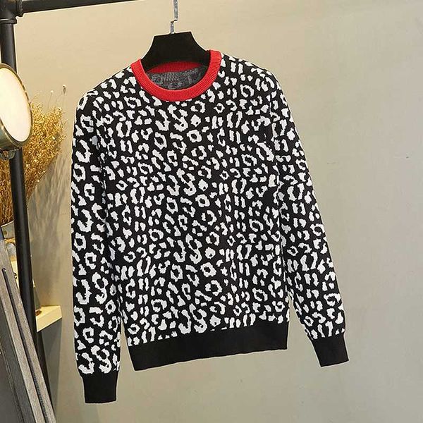 gigogou leopard autumn winter women sweater thick jacquard knitted pullover and sweater fashion femme jumper top, White;black
gigogou leopard autumn winter women sweater thick jacquard knitted pullover and sweater fashion femme jumper top, White;black
