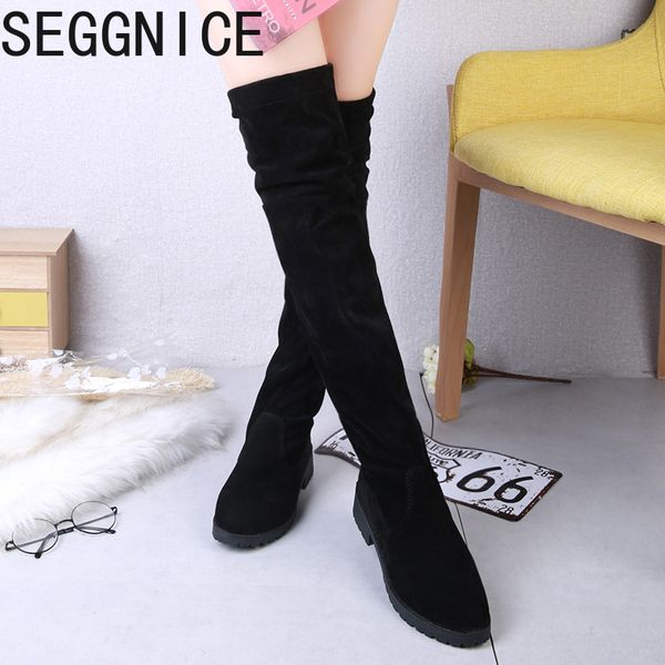 2019 slim boots women over the knee high snow boots office career keep warm winter fashion women elastic shoes non-slip, Black
2019 slim boots women over the knee high snow boots office career keep warm winter fashion women elastic shoes non-slip, Black