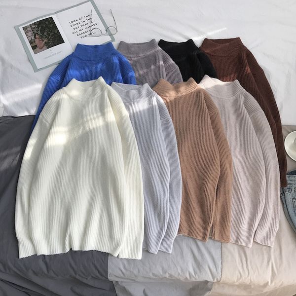 winter new high collar sweater men slim warm fashion solid color casual knit pullover man streetwear wild long sleeve sweater, White;black
winter new high collar sweater men slim warm fashion solid color casual knit pullover man streetwear wild long sleeve sweater, White;black