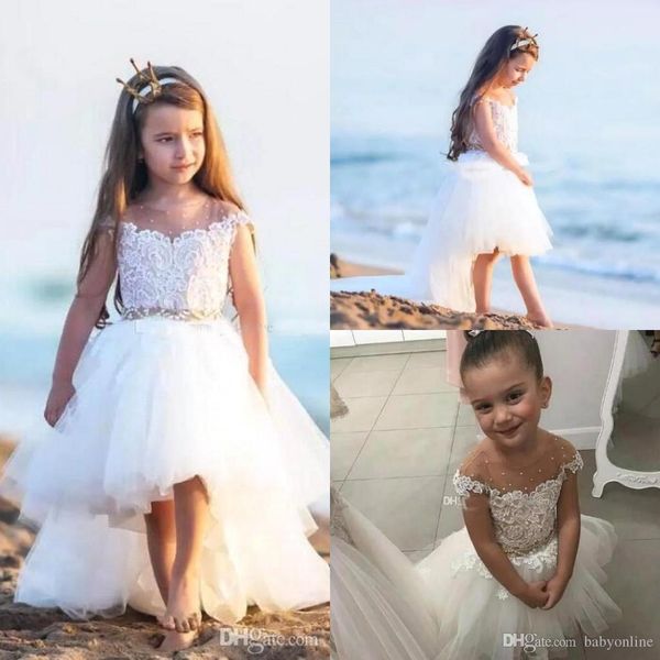 lovely high low lace applique girl dresses cap sleeves lace appliques tulle little girls first communion beach girls wear for beach weddings, White;red
lovely high low lace applique girl dresses cap sleeves lace appliques tulle little girls first communion beach girls wear for beach weddings, White;red