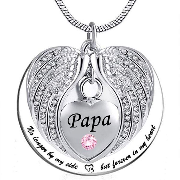 papa angel wing urn necklace for ashes, heart cremation memorial keepsake pendant necklace jewelry with fill kit and gift, Silver
papa angel wing urn necklace for ashes, heart cremation memorial keepsake pendant necklace jewelry with fill kit and gift, Silver