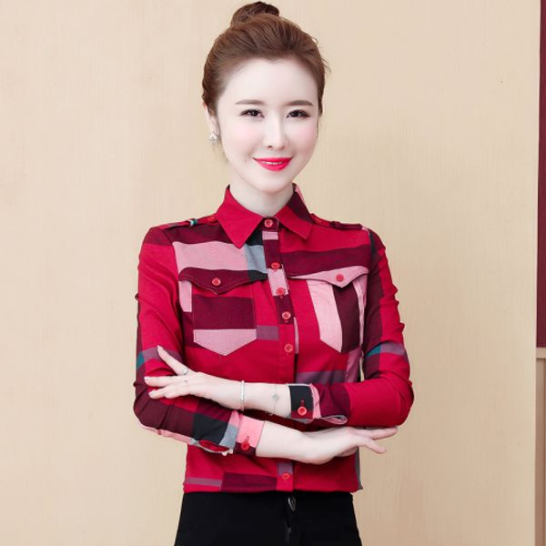 2020 classic casual cotton plaid shirts women long sleeve lapel neck ladies designer shirt blouses runway elegant office button shirts, White
2020 classic casual cotton plaid shirts women long sleeve lapel neck ladies designer shirt blouses runway elegant office button shirts, White