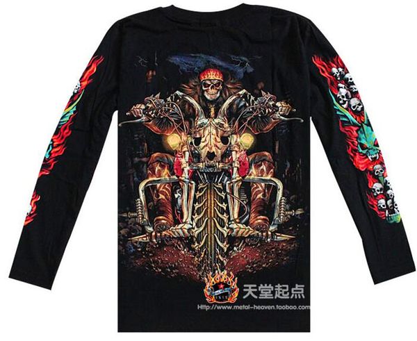 spring and autumn moonlight fluorescent long-sleeved t-shirt tide male casual motorcyclist death god skull metal paradise
spring and autumn moonlight fluorescent long-sleeved t-shirt tide male casual motorcyclist death god skull metal paradise