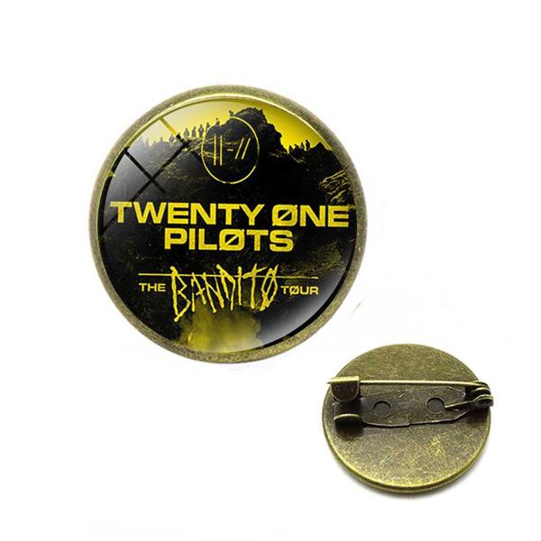 

new twenty one pilots brooches punk rock music band logo glass backpack lapel pin button badges christmas jewelry christmas gift, Gray