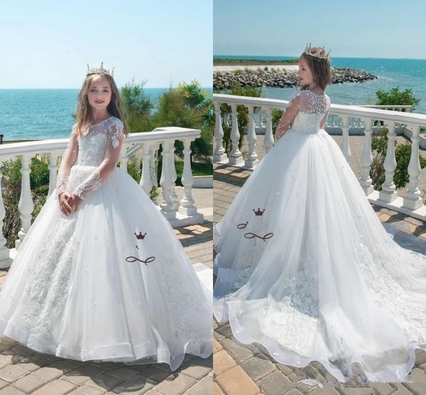 beautiful kids white princess flower girl dresses lace appliques pearl long sleeves girls pageant gowns tulle, White;blue
beautiful kids white princess flower girl dresses lace appliques pearl long sleeves girls pageant gowns tulle, White;blue
