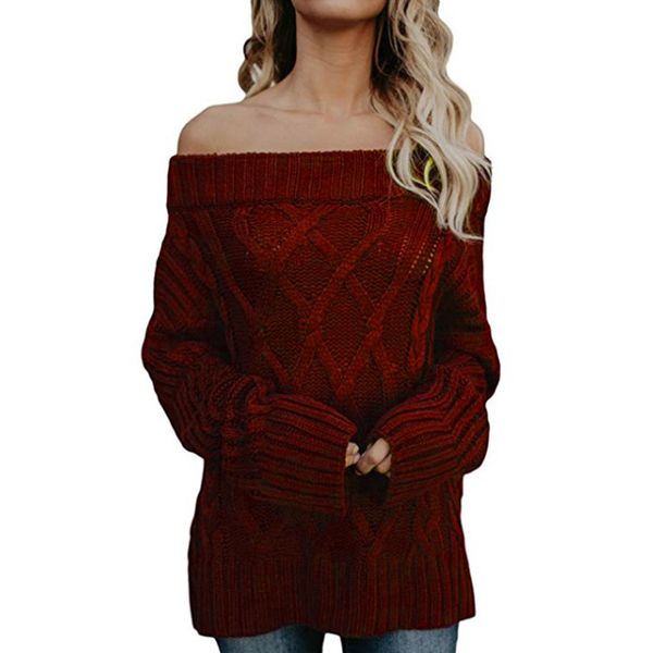 women sweaters long sleeve thicken thick line twist knitting sweater pullovers knitting strapless shoulder casual fashion top, White;black
women sweaters long sleeve thicken thick line twist knitting sweater pullovers knitting strapless shoulder casual fashion top, White;black
