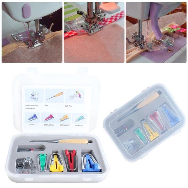 household machine binding presser foot awl pin multifunction bias tape maker diy patchwork quilting tool sewing accessories set, Black
household machine binding presser foot awl pin multifunction bias tape maker diy patchwork quilting tool sewing accessories set, Black