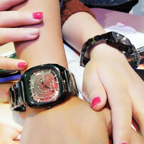 2019 new fashion square lover watch creative night luminous dial couple watch, Slivery;brown
2019 new fashion square lover watch creative night luminous dial couple watch, Slivery;brown