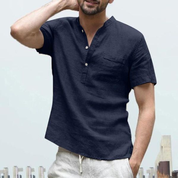 kancoold t-shirt men's cotton linen solid color short sleeve retro t shirts stand collar button breathable loose blouse jun, White;black
kancoold t-shirt men's cotton linen solid color short sleeve retro t shirts stand collar button breathable loose blouse jun, White;black