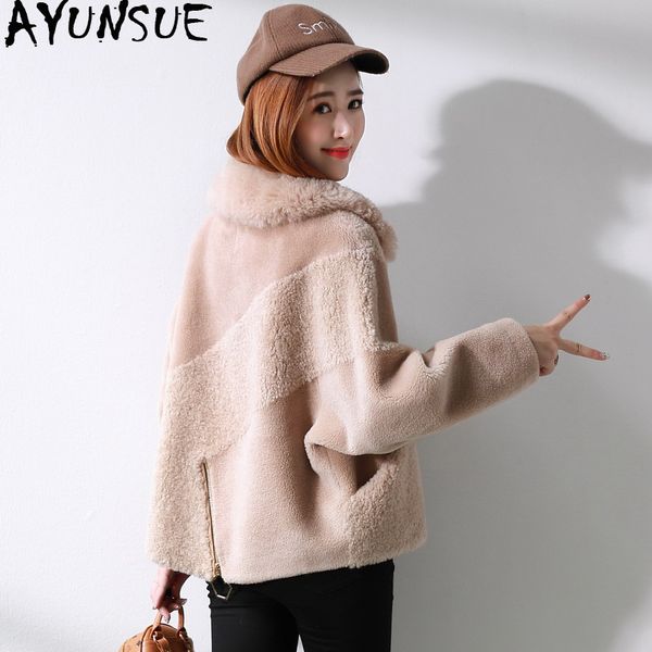 ayunsue real fur coat female sheep shearling fur jackets 2019 autumn winter jacket women real wool coats korean outwear my3719, Black
ayunsue real fur coat female sheep shearling fur jackets 2019 autumn winter jacket women real wool coats korean outwear my3719, Black